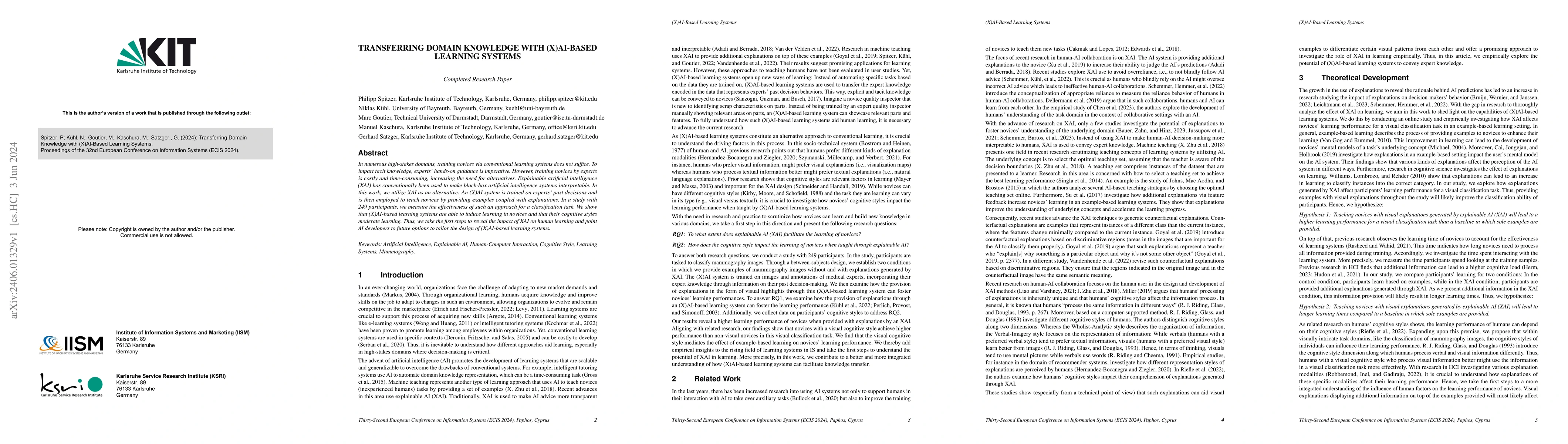 Thumbnail for Transferring Domain Knowledge with (X)AI-Based Learning Systems