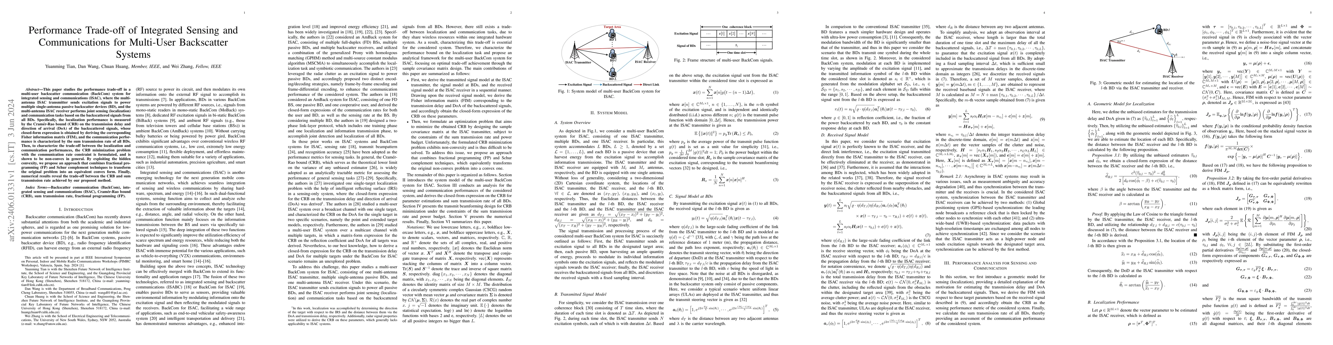 Thumbnail for Performance Trade-off of Integrated Sensing and Communications for
  Multi-User Backscatter Systems