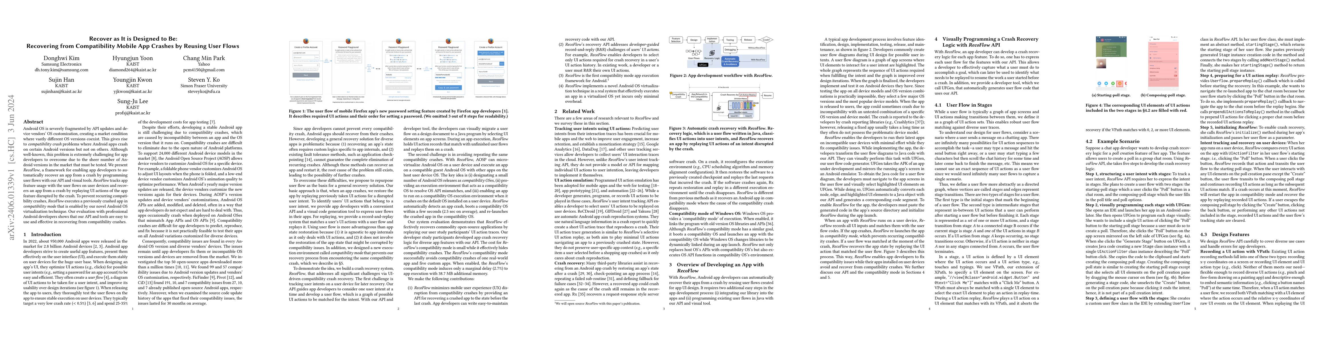 Thumbnail for Recover as It is Designed to Be: Recovering from Compatibility Mobile
  App Crashes by Reusing User Flows