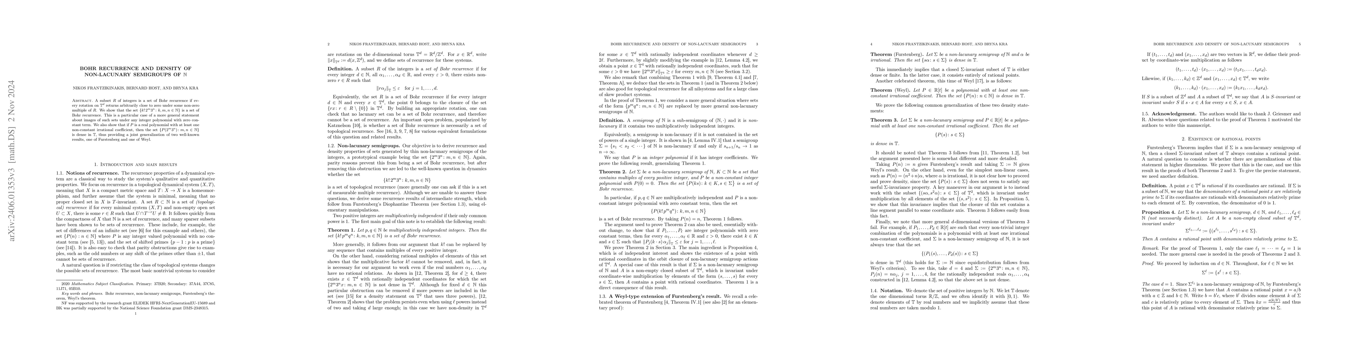 Thumbnail for Bohr recurrence and density of non-lacunary semigroups of $\mathbb{N}$