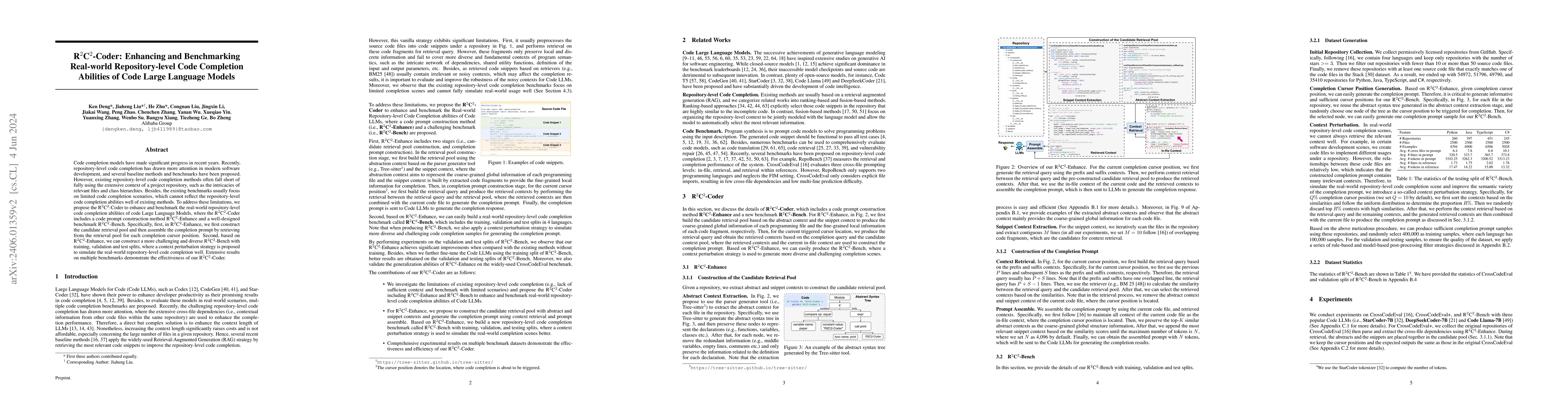 Thumbnail for R2C2-Coder: Enhancing and Benchmarking Real-world Repository-level Code
  Completion Abilities of Code Large Language Models