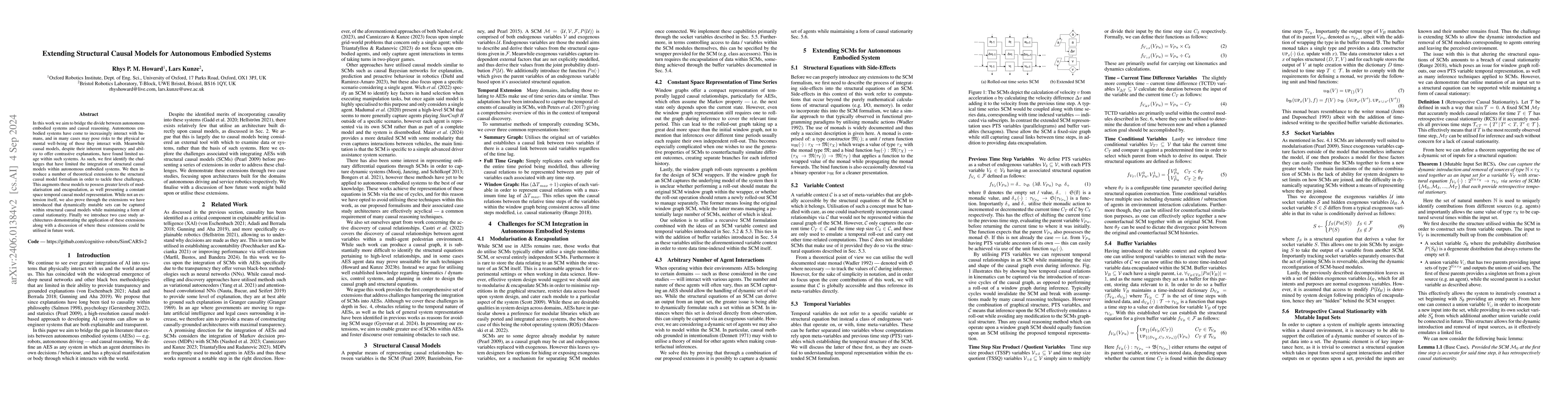 Thumbnail for Extending Structural Causal Models for Use in Autonomous Embodied
  Systems