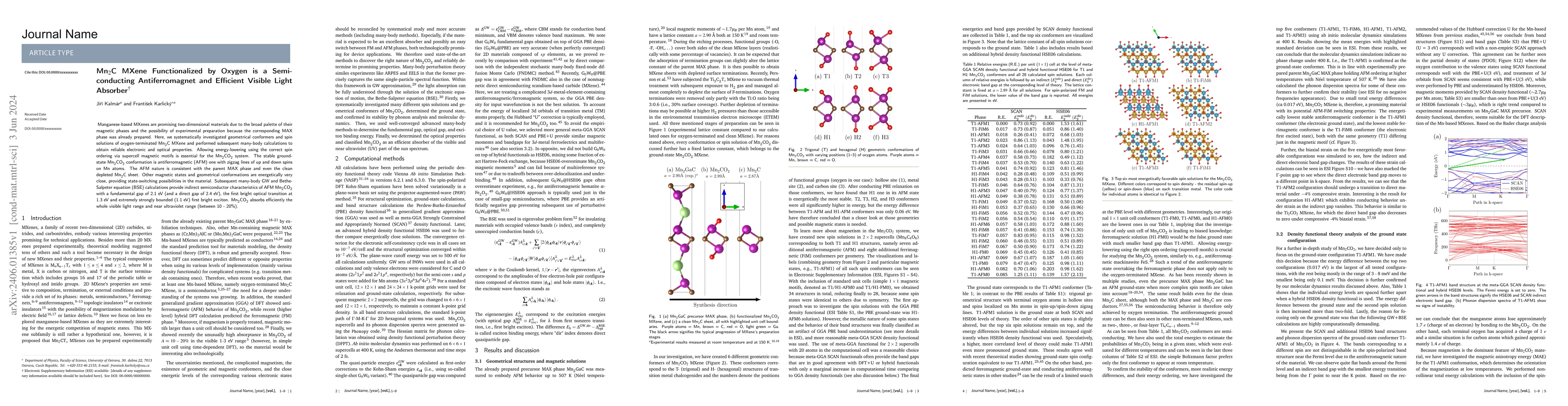 Thumbnail for Mn$_2$C MXene Functionalized by Oxygen is a Semiconducting
  Antiferromagnet and Efficient Visible Light Absorber