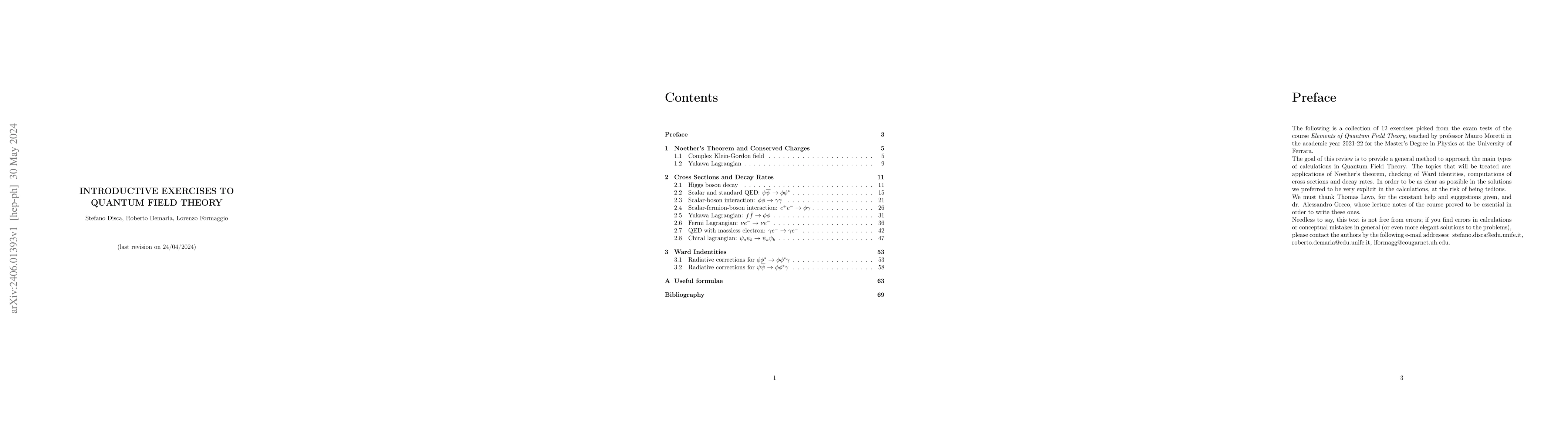 Thumbnail for Introductive exercises to Quantum Field Theory
