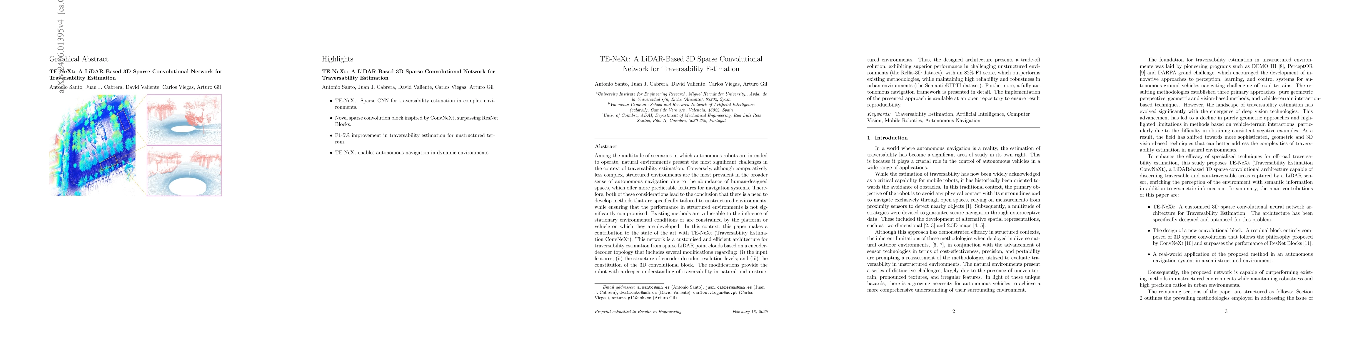 Thumbnail for TE-NeXt: A LiDAR-Based 3D Sparse Convolutional Network for
  Traversability Estimation