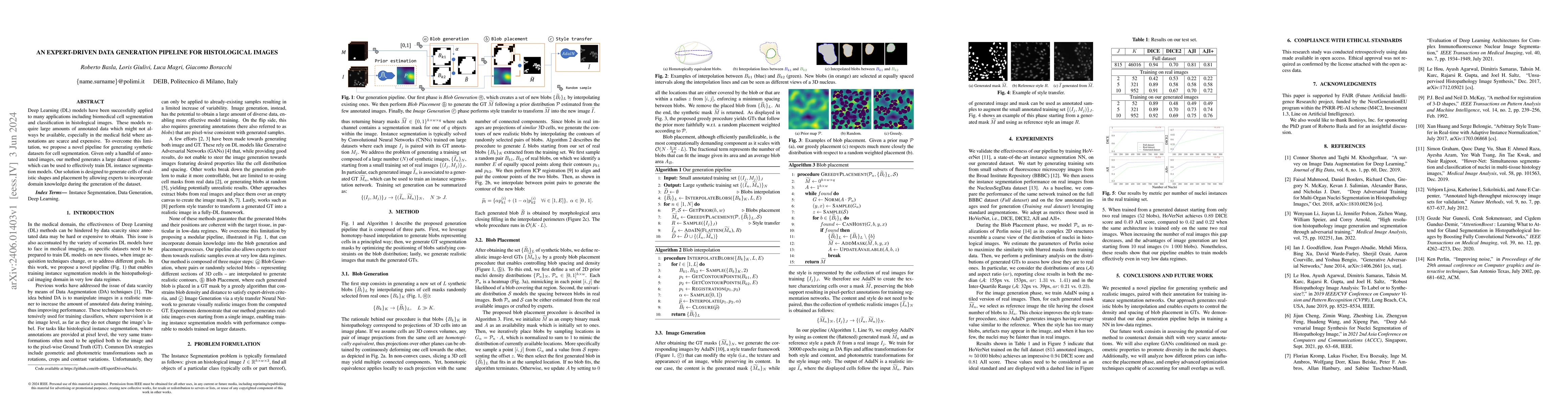 Thumbnail for An expert-driven data generation pipeline for histological images