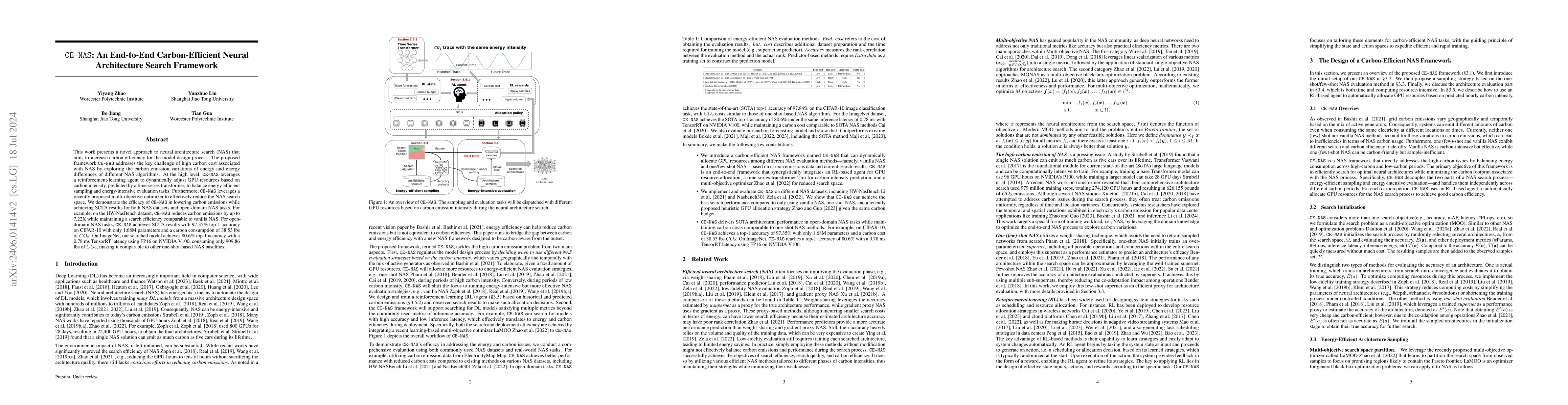 Thumbnail for CE-NAS: An End-to-End Carbon-Efficient Neural Architecture Search
  Framework