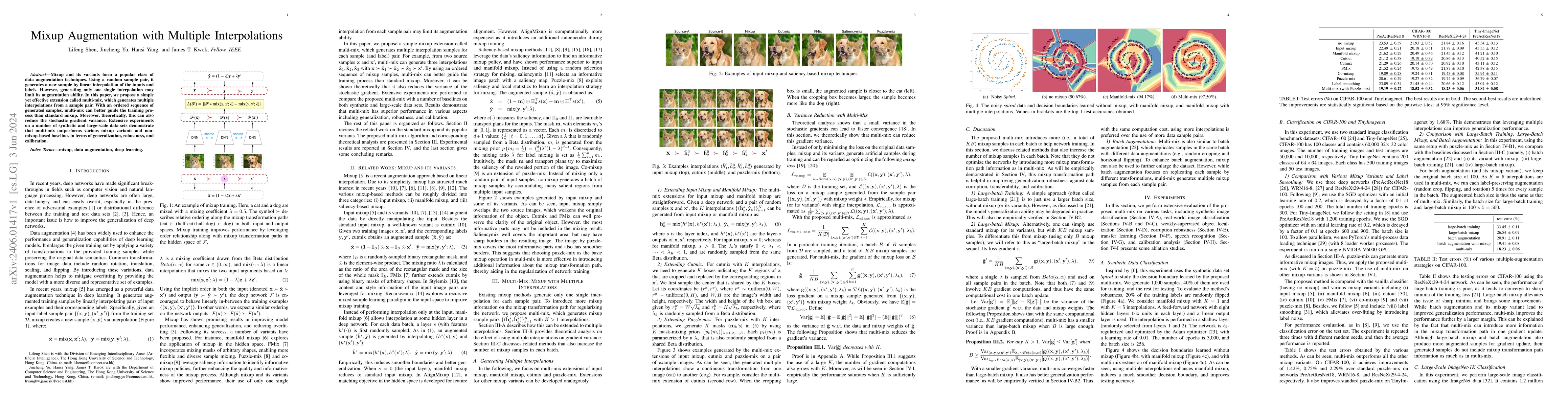 Thumbnail for Mixup Augmentation with Multiple Interpolations