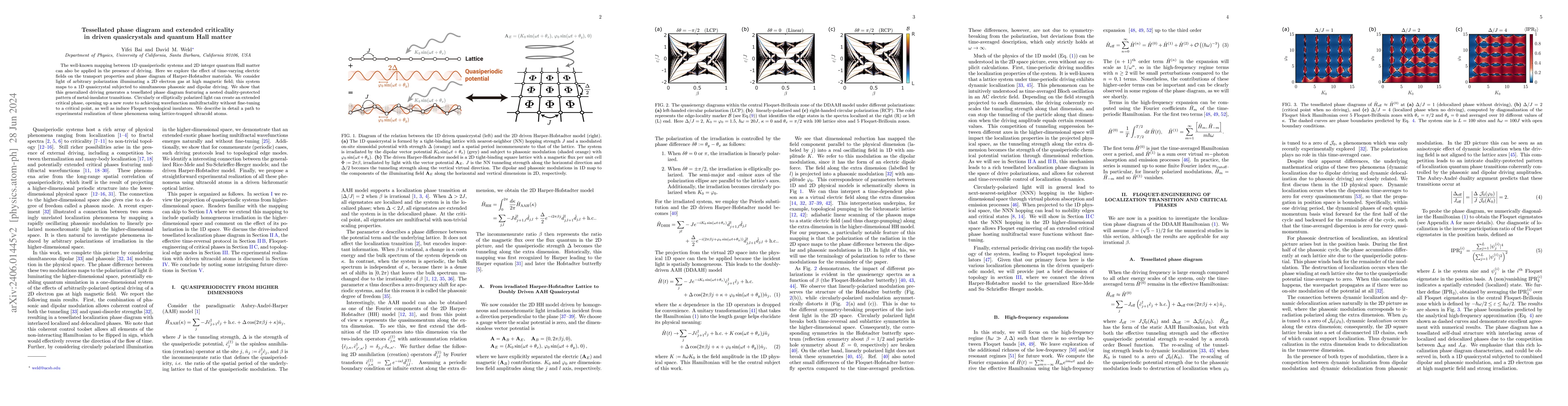 Thumbnail for Tessellated phase diagram and extended criticality in driven
  quasicrystals and quantum Hall matter