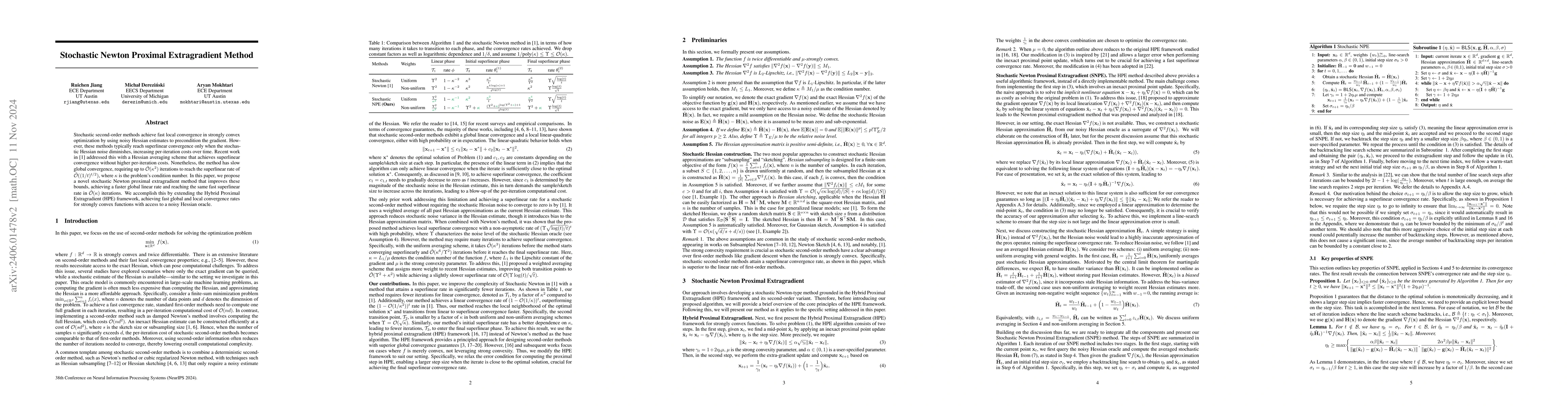 Thumbnail for Stochastic Newton Proximal Extragradient Method