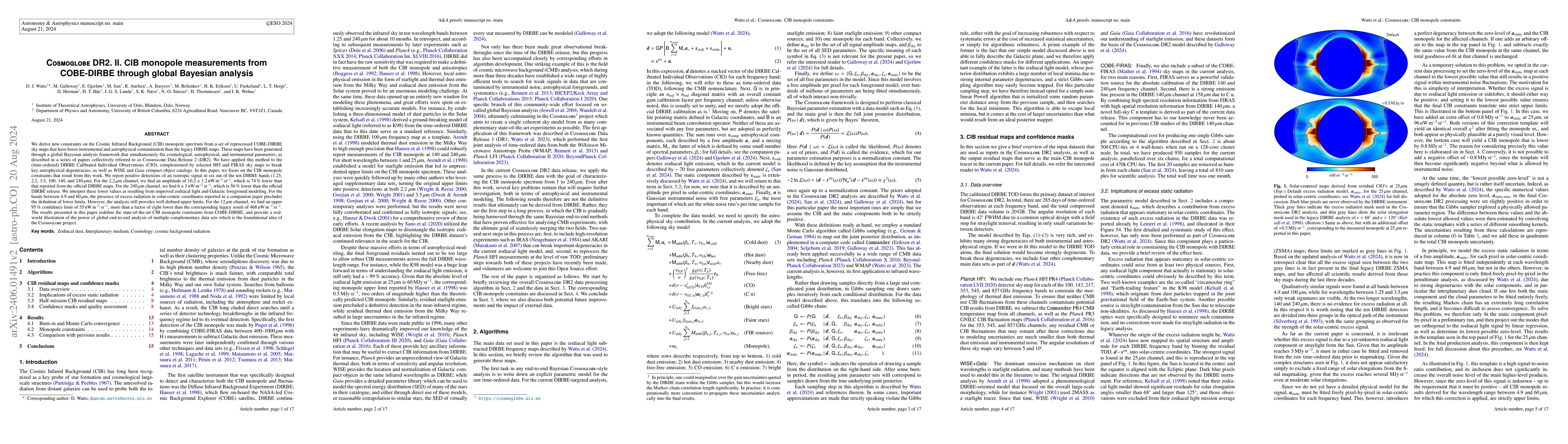 Thumbnail for Cosmoglobe DR2. II. CIB monopole measurements from COBE-DIRBE through
  global Bayesian analysis