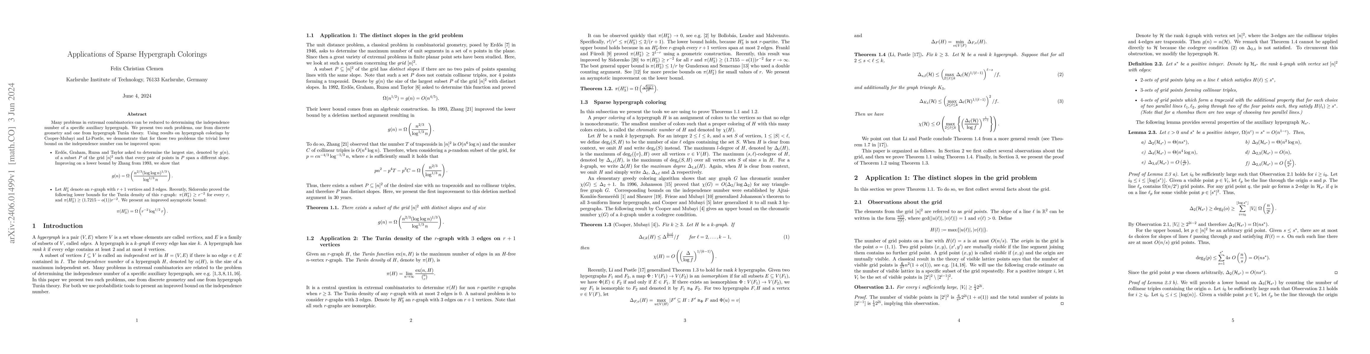 Thumbnail for Applications of Sparse Hypergraph Colorings