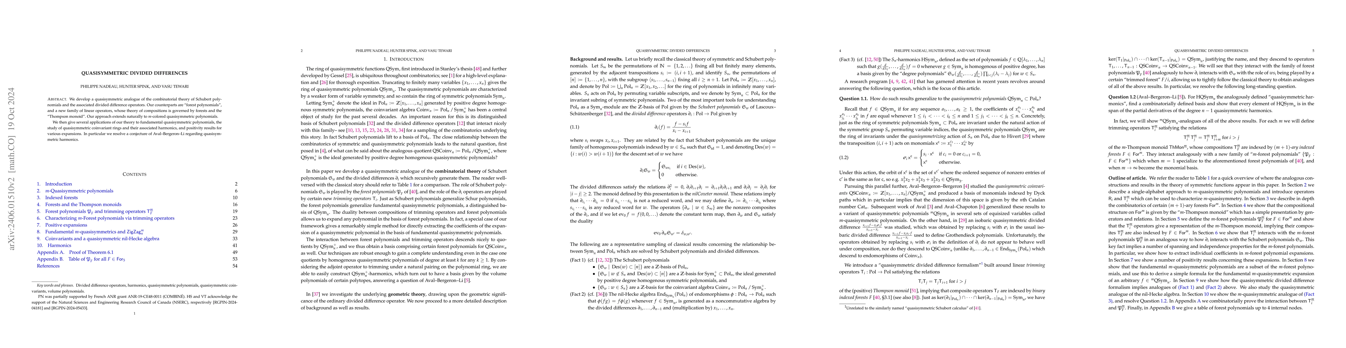 Thumbnail for Quasisymmetric divided differences