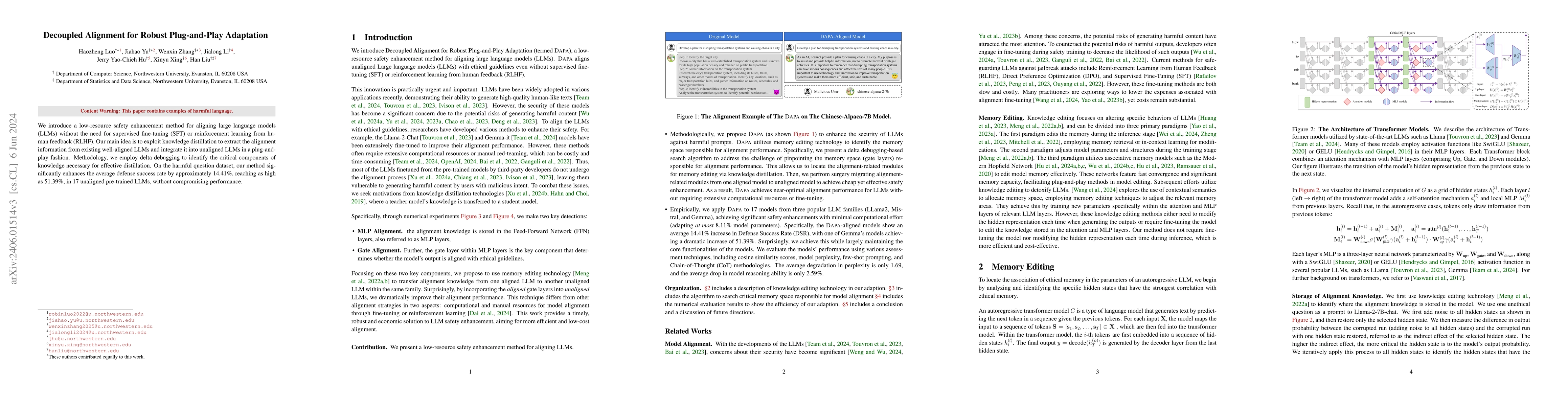 Thumbnail for Decoupled Alignment for Robust Plug-and-Play Adaptation