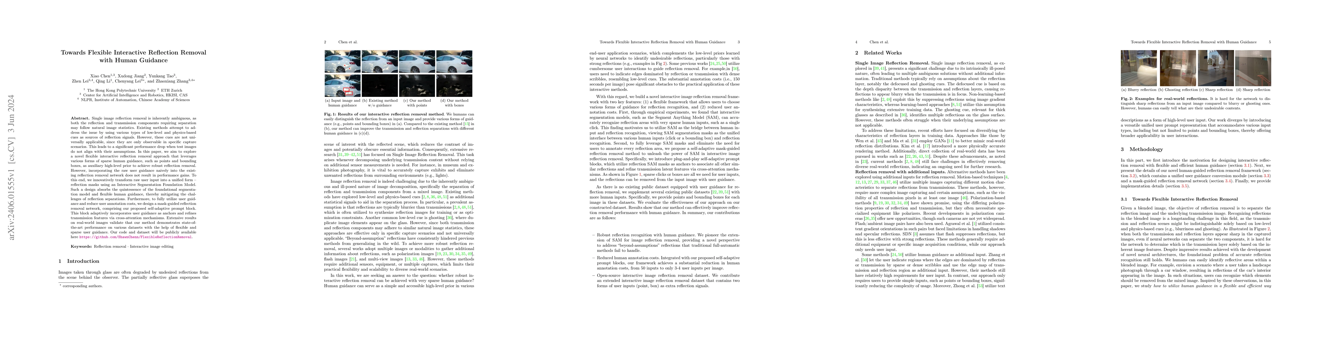 Thumbnail for Towards Flexible Interactive Reflection Removal with Human Guidance