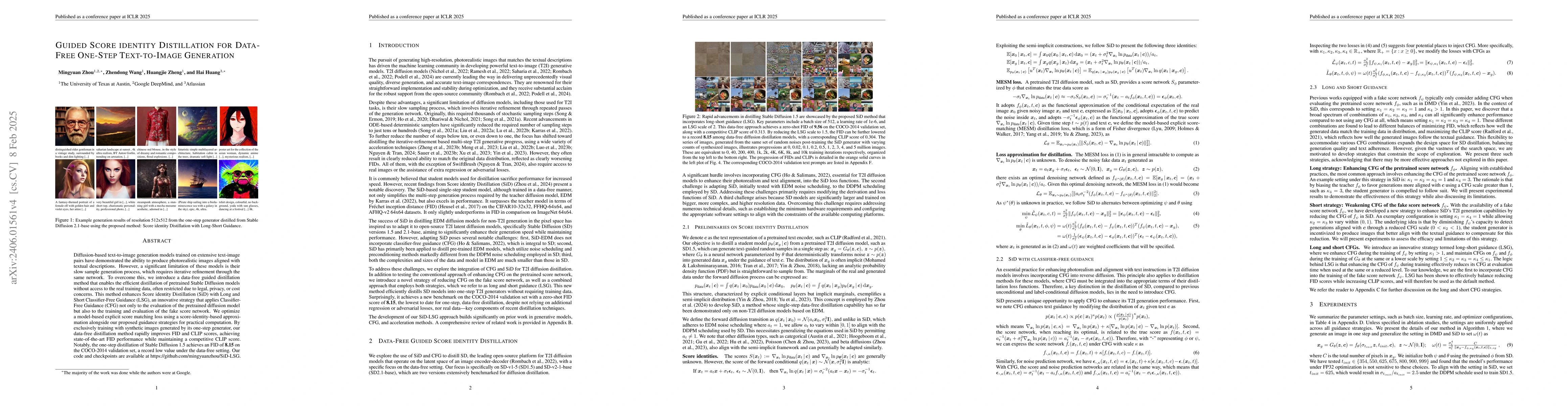 Thumbnail for Long and Short Guidance in Score identity Distillation for One-Step
  Text-to-Image Generation