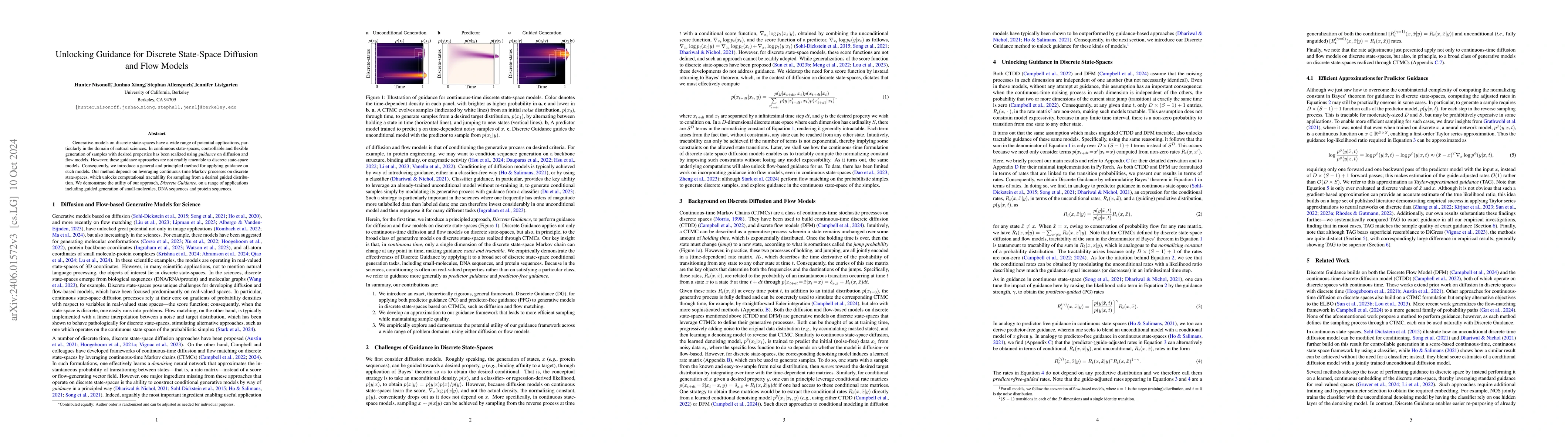 Thumbnail for Unlocking Guidance for Discrete State-Space Diffusion and Flow Models