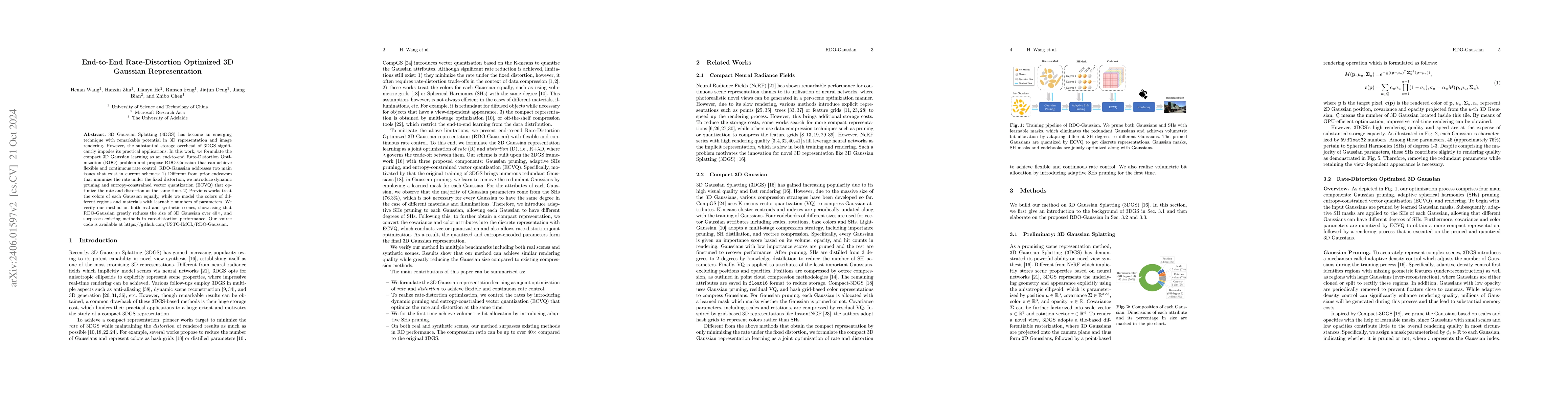 Thumbnail for End-to-End Rate-Distortion Optimized 3D Gaussian Representation