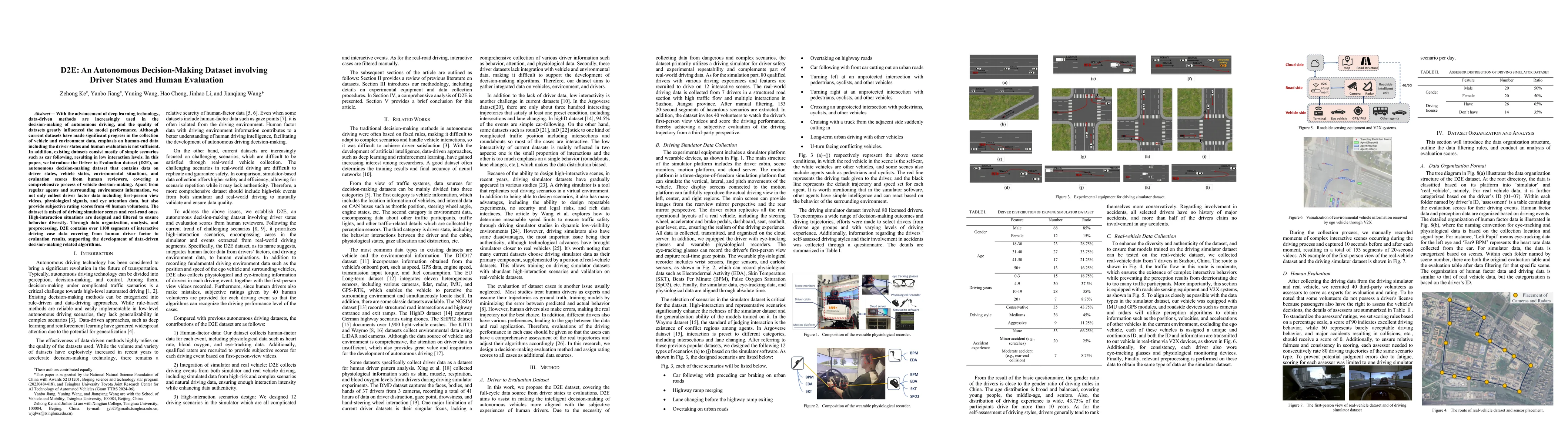 Thumbnail for D2E-An Autonomous Decision-making Dataset involving Driver States and
  Human Evaluation