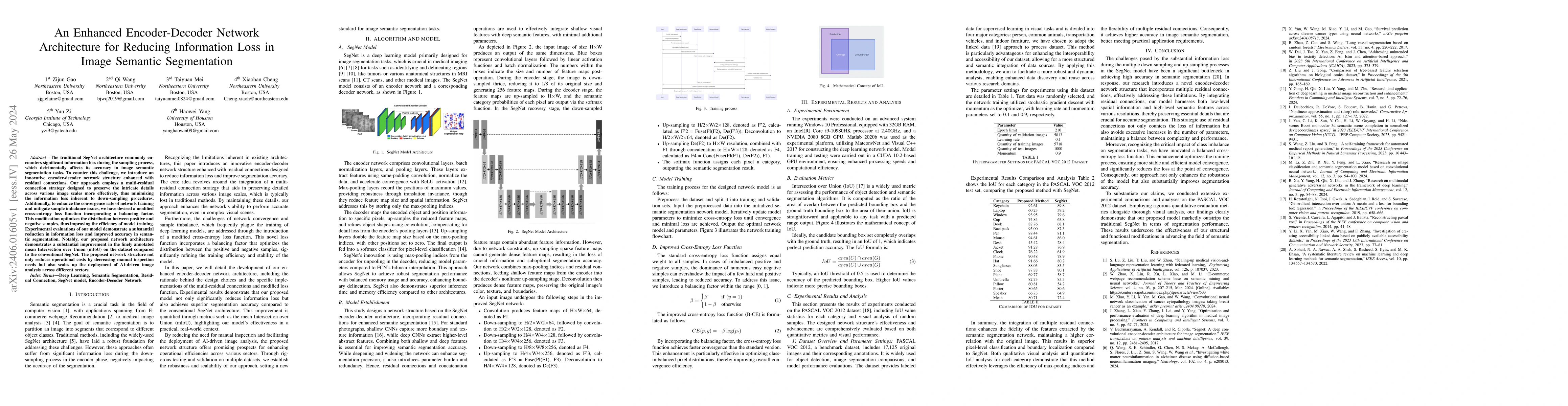 Thumbnail for An Enhanced Encoder-Decoder Network Architecture for Reducing
  Information Loss in Image Semantic Segmentation