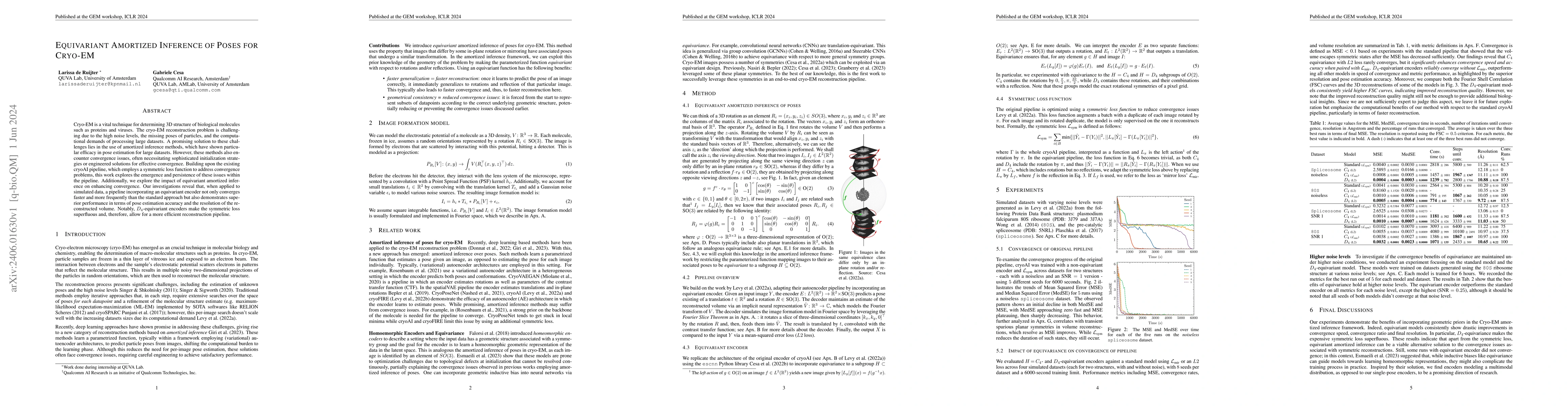 Thumbnail for Equivariant amortized inference of poses for cryo-EM