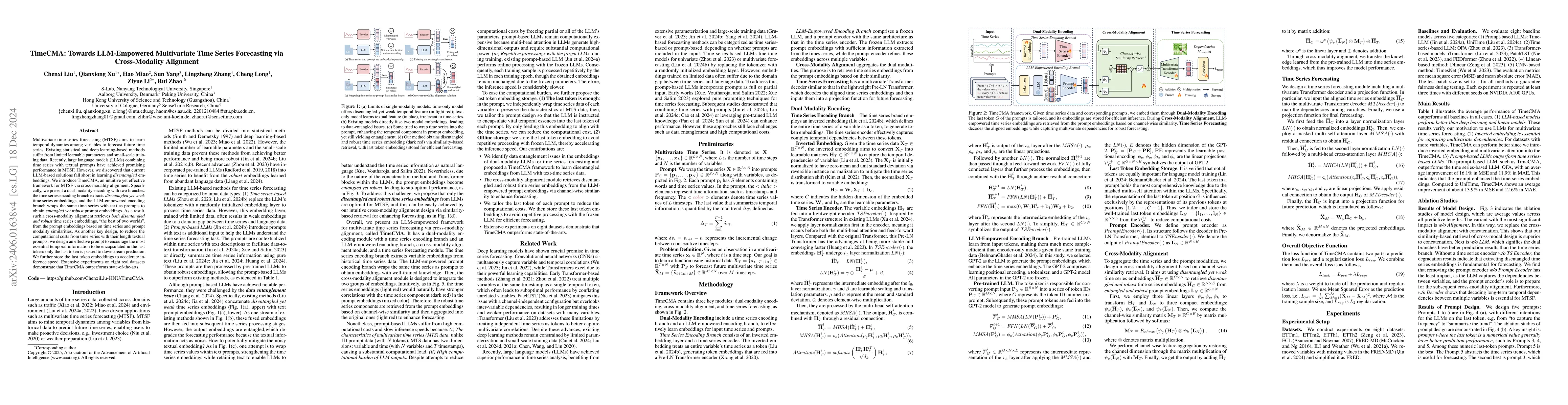 Thumbnail for TimeCMA: Towards LLM-Empowered Time Series Forecasting via
  Cross-Modality Alignment