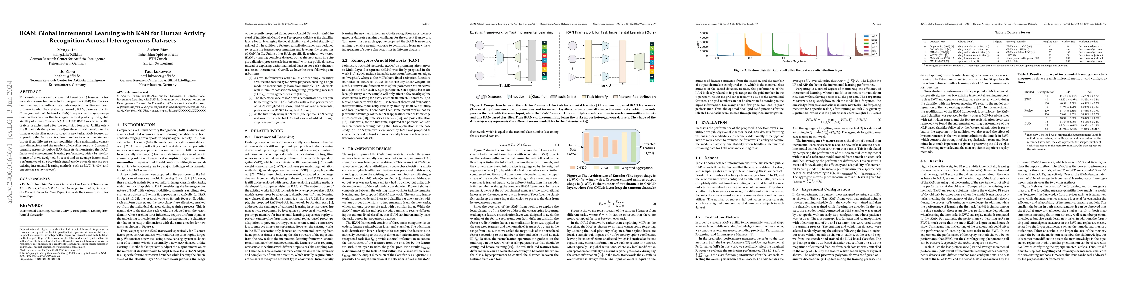 Thumbnail for iKAN: Global Incremental Learning with KAN for Human Activity
  Recognition Across Heterogeneous Datasets