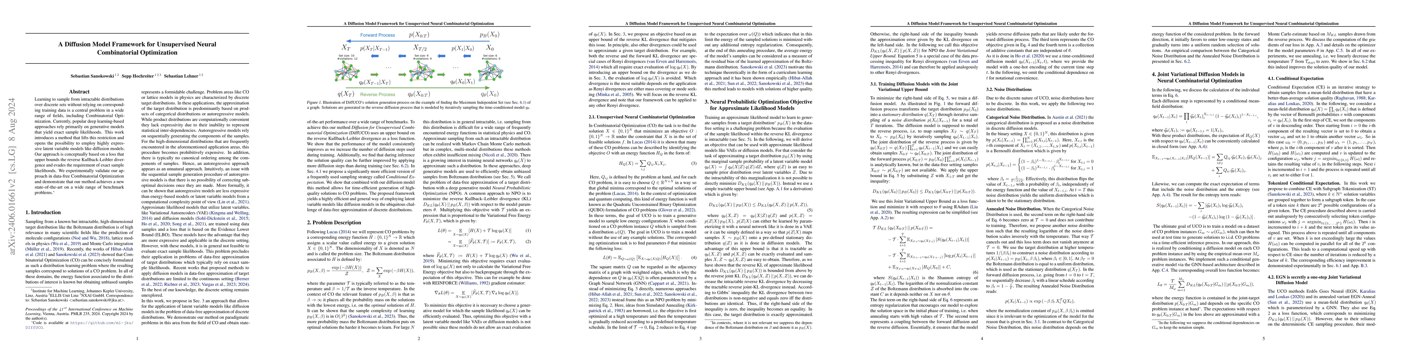Thumbnail for A Diffusion Model Framework for Unsupervised Neural Combinatorial
  Optimization