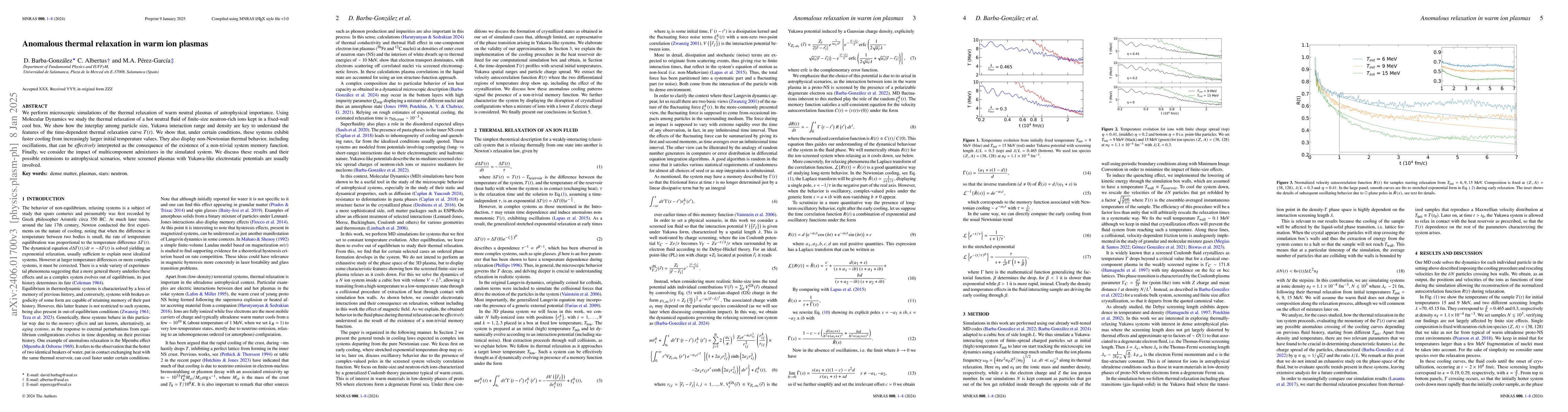 Thumbnail for Anomalous thermal relaxation in Yukawa fluids
