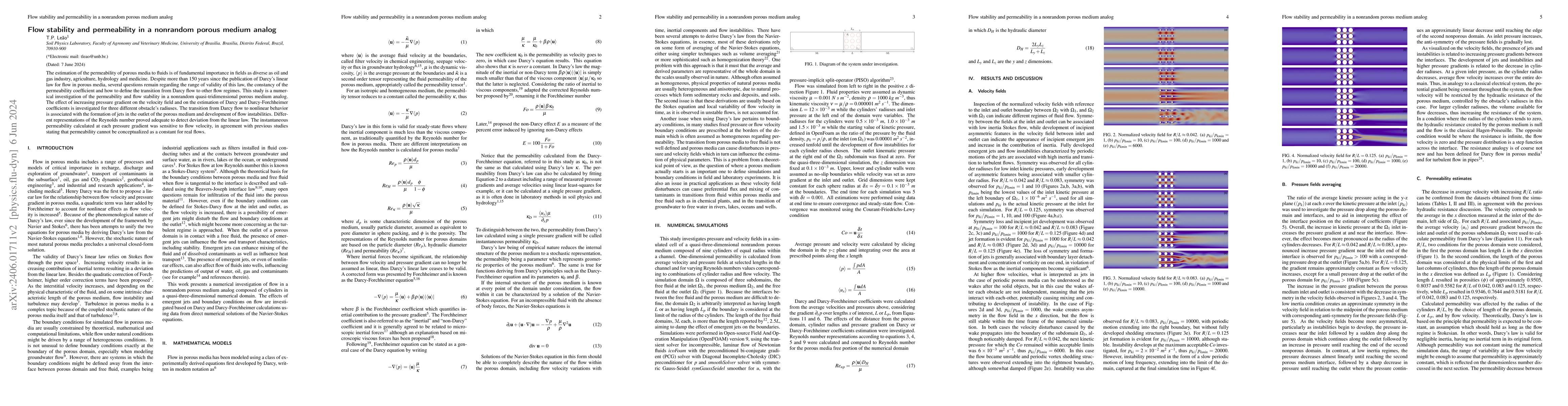 Thumbnail for Flow stability and permeability in a nonrandom porous medium analog