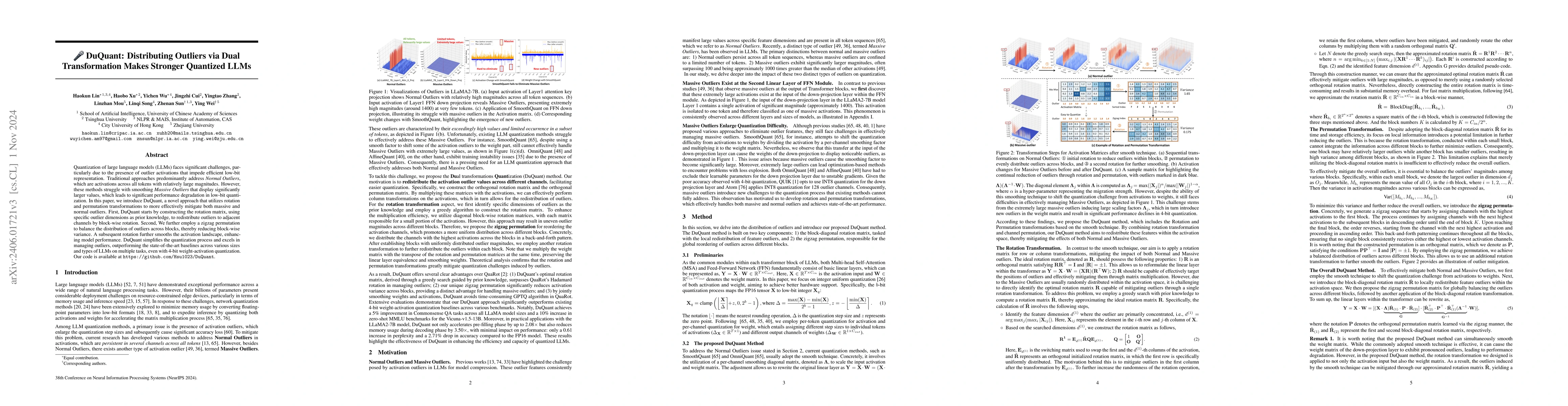 Thumbnail for Rotation and Permutation for Advanced Outlier Management and Efficient
  Quantization of LLMs
