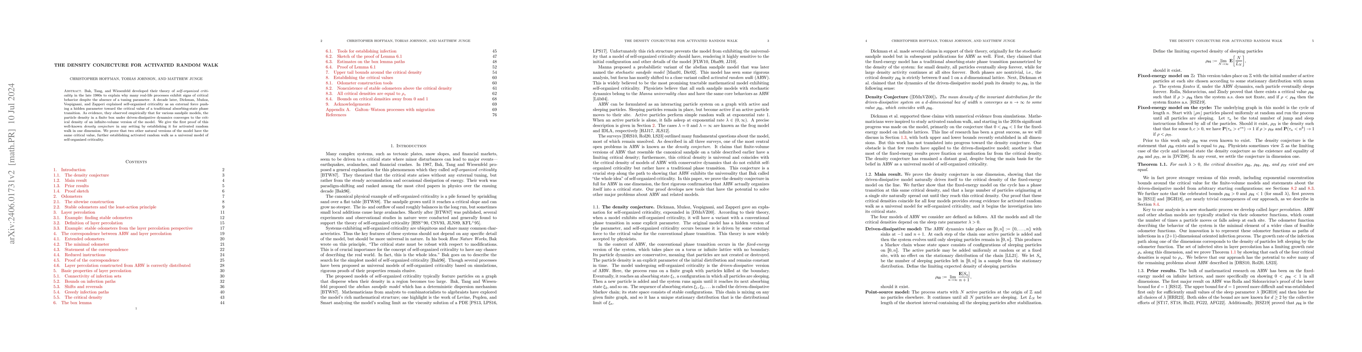 Thumbnail for The density conjecture for activated random walk
