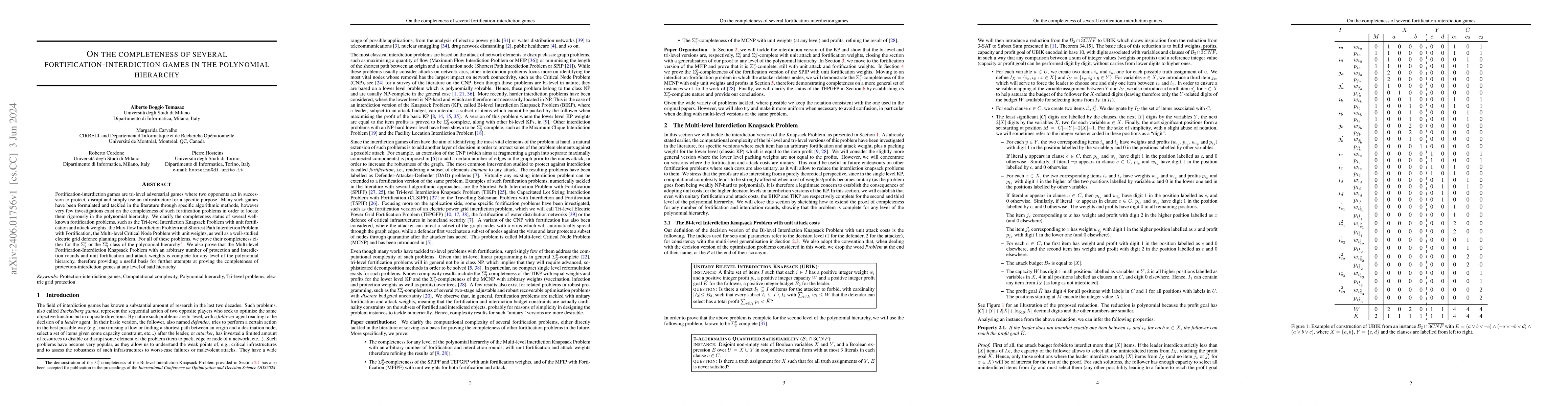 Thumbnail for On the completeness of several fortification-interdiction games in the
  Polynomial Hierarchy