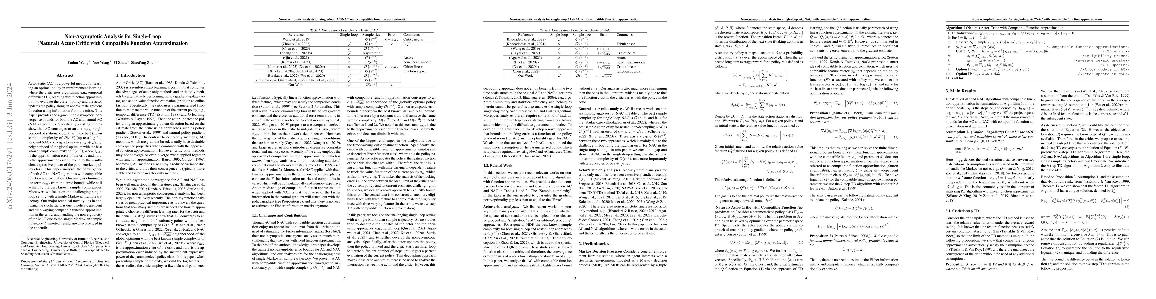 Thumbnail for Non-Asymptotic Analysis for Single-Loop (Natural) Actor-Critic with
  Compatible Function Approximation