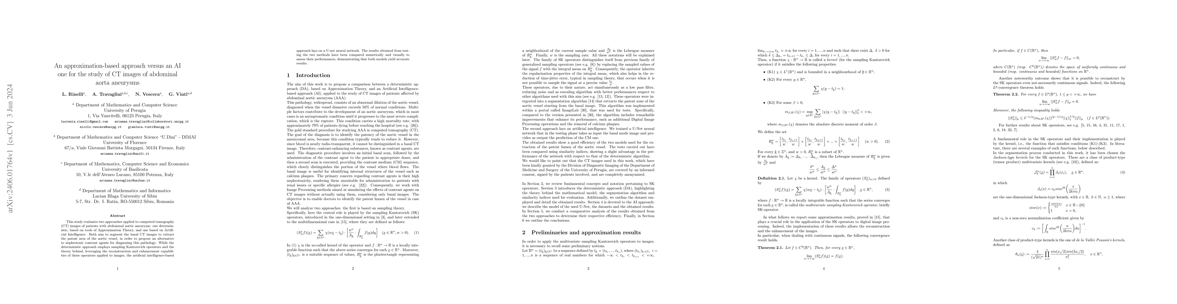 Thumbnail for An approximation-based approach versus an AI one for the study of CT
  images of abdominal aorta aneurysms