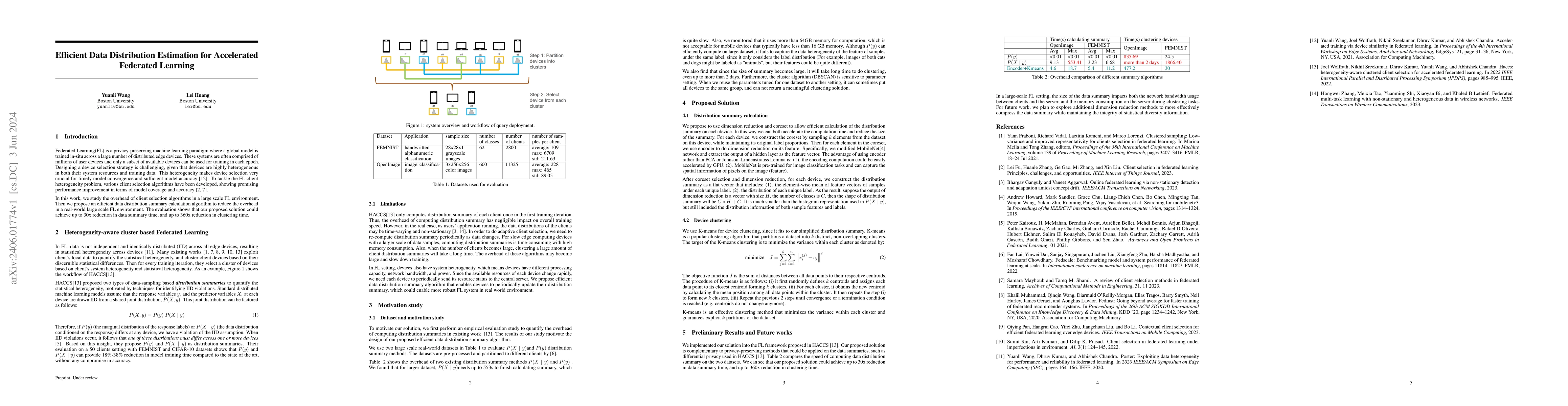 Thumbnail for Efficient Data Distribution Estimation for Accelerated Federated
  Learning