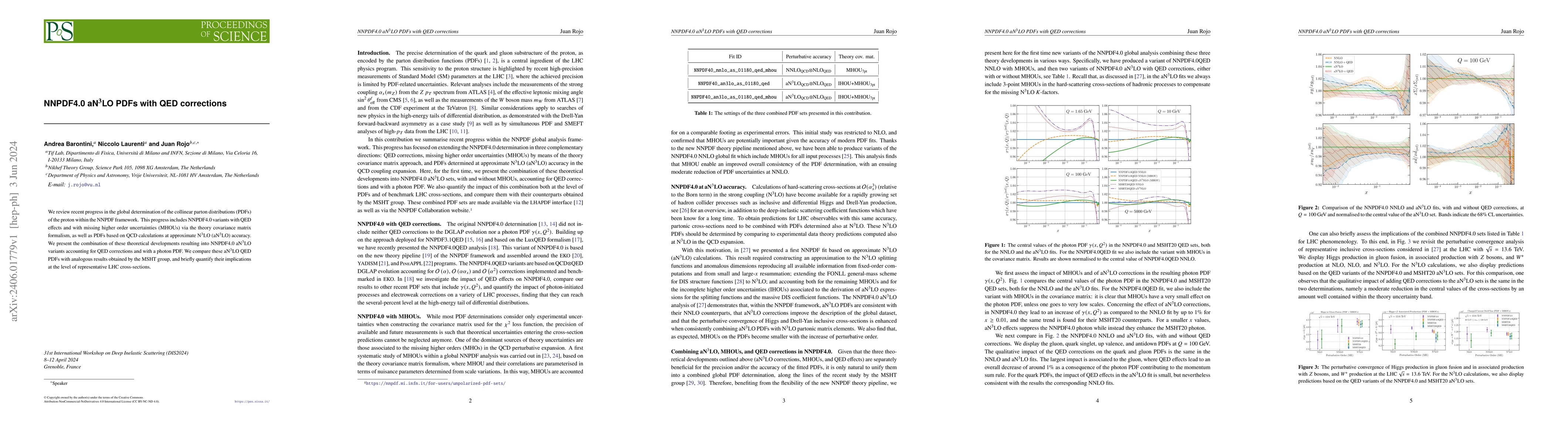 Thumbnail for NNPDF4.0 aN$^3$LO PDFs with QED corrections
