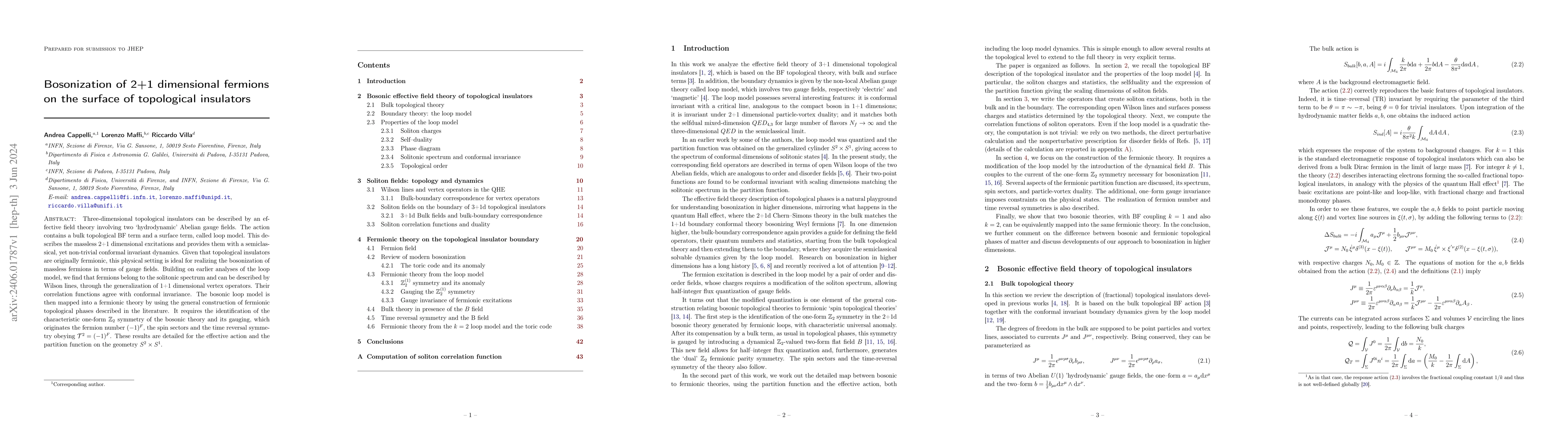 Thumbnail for Bosonization of 2+1 dimensional fermions on the surface of topological
  insulators