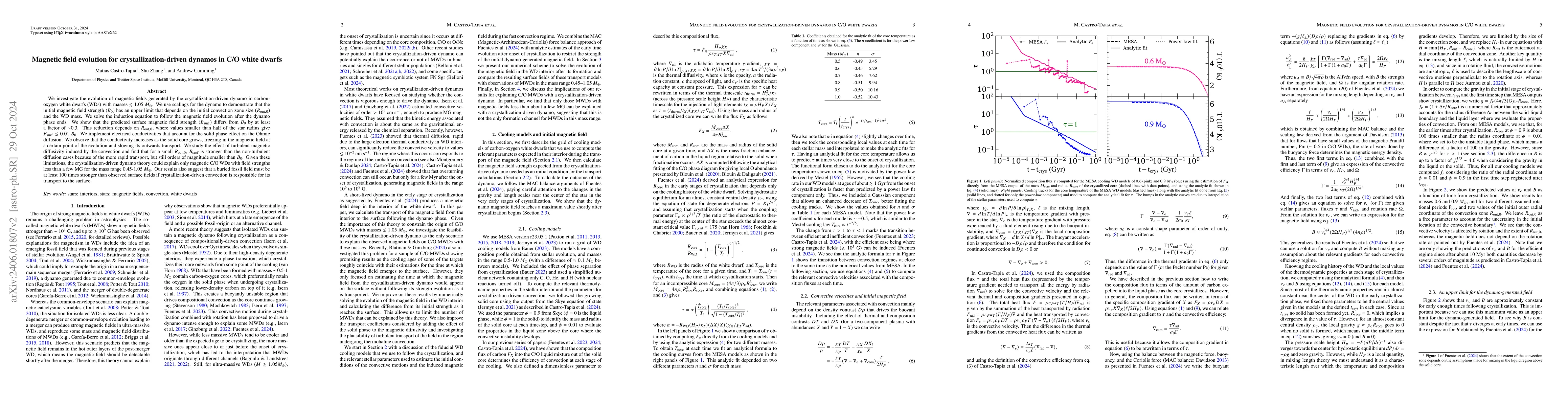 Thumbnail for Magnetic field evolution for crystallization-driven dynamos in C/O white
  dwarfs