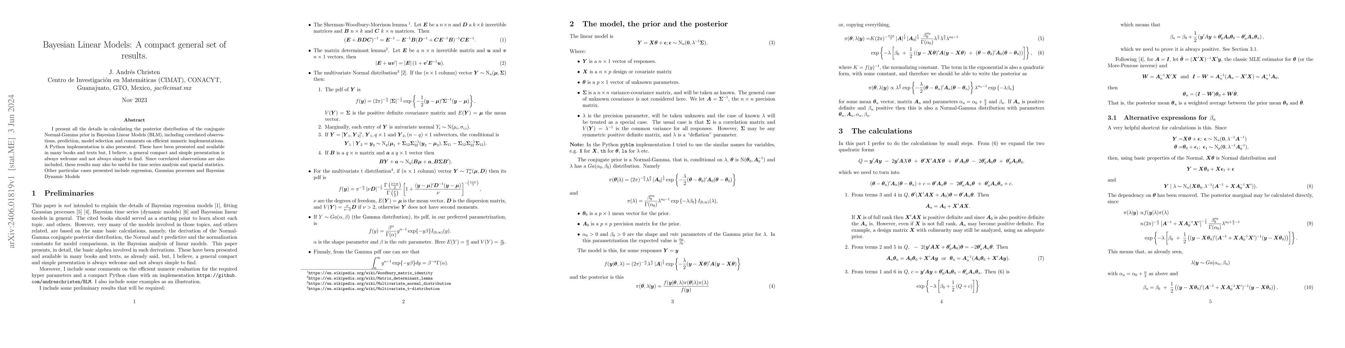 Thumbnail for Bayesian Linear Models: A compact general set of results