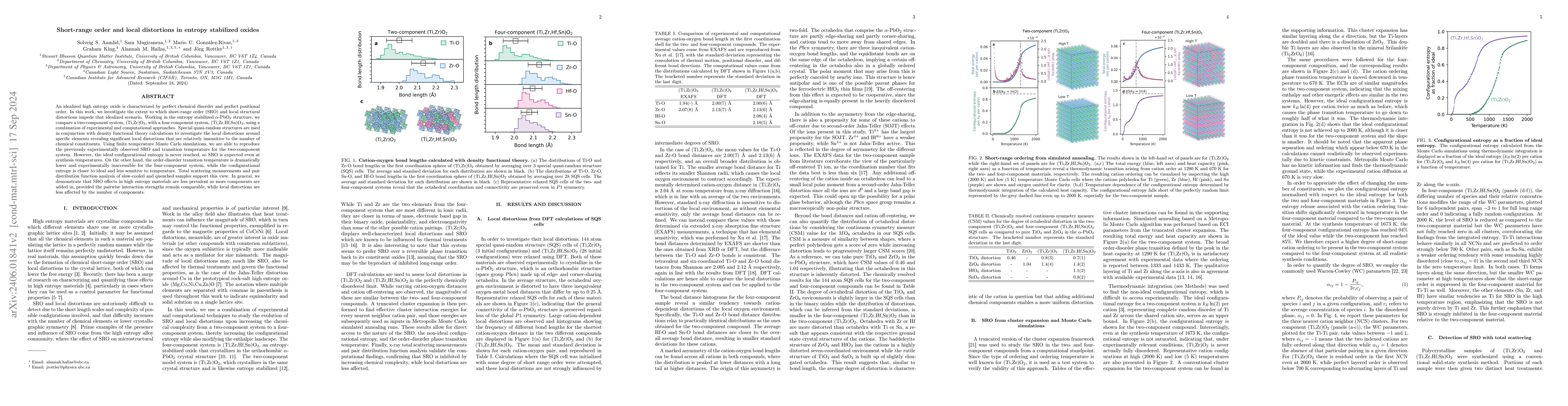 Thumbnail for Short-range order and local distortions in entropy stabilized oxides
