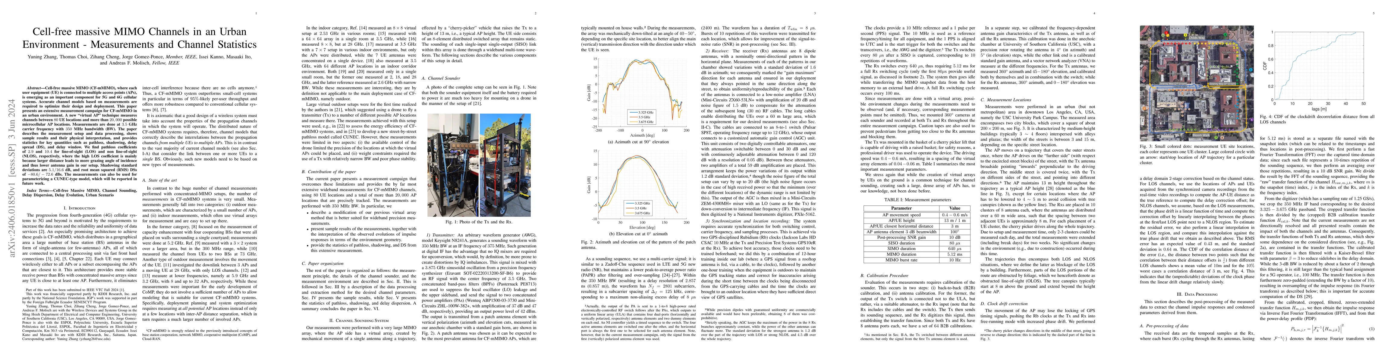 Thumbnail for Cell-free massive MIMO Channels in an Urban Environment -- Measurements
  and Channel Statistics