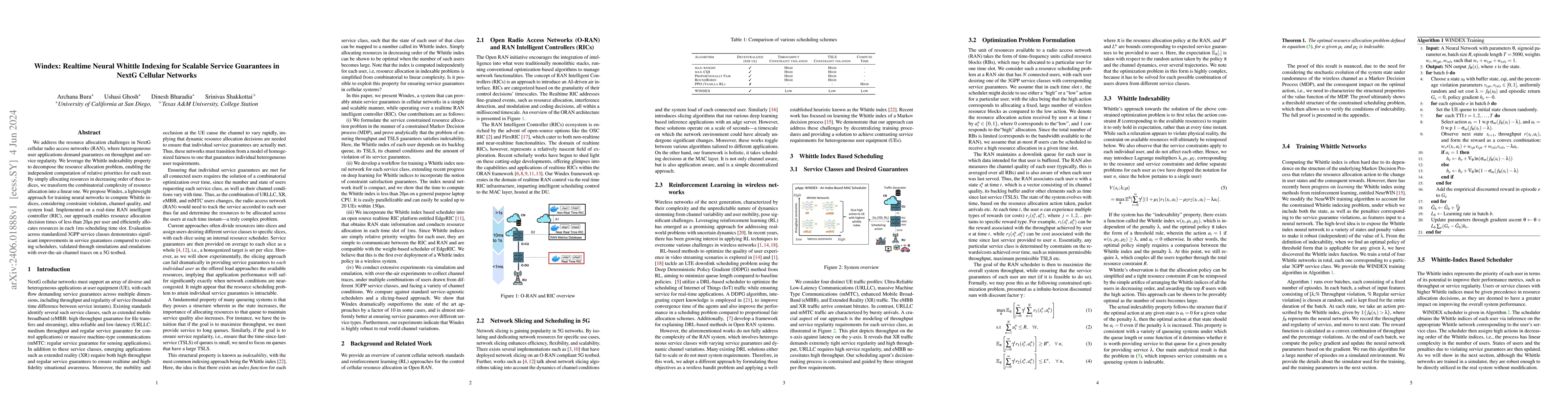 Thumbnail for Windex: Realtime Neural Whittle Indexing for Scalable Service Guarantees
  in NextG Cellular Networks