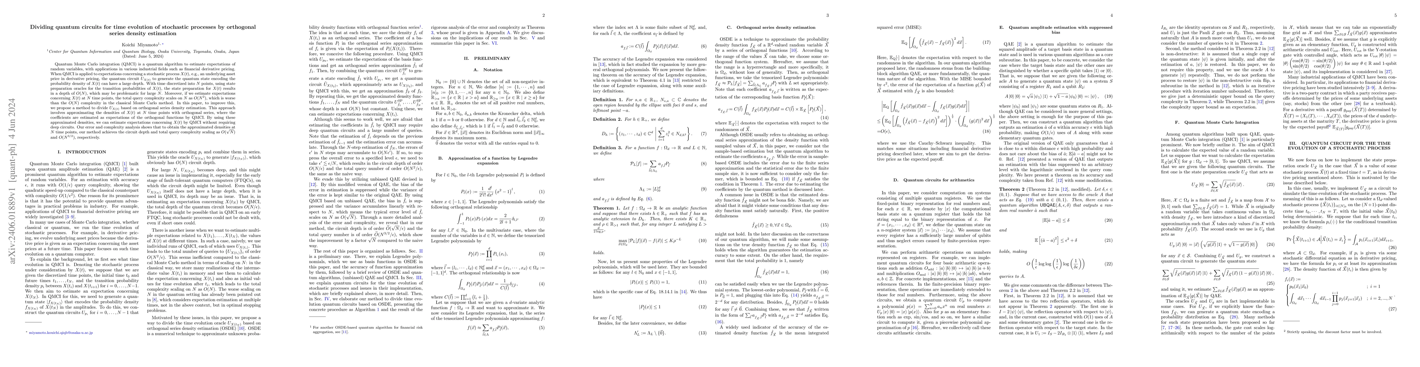 Thumbnail for Dividing quantum circuits for time evolution of stochastic processes by
  orthogonal series density estimation