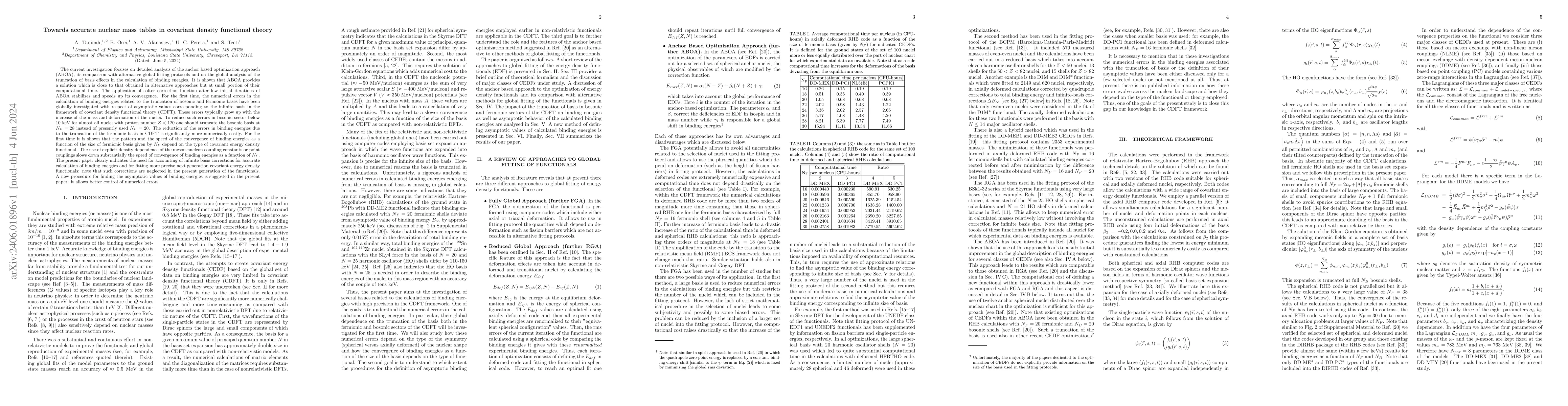 Thumbnail for Towards accurate nuclear mass tables in covariant density functional
  theory