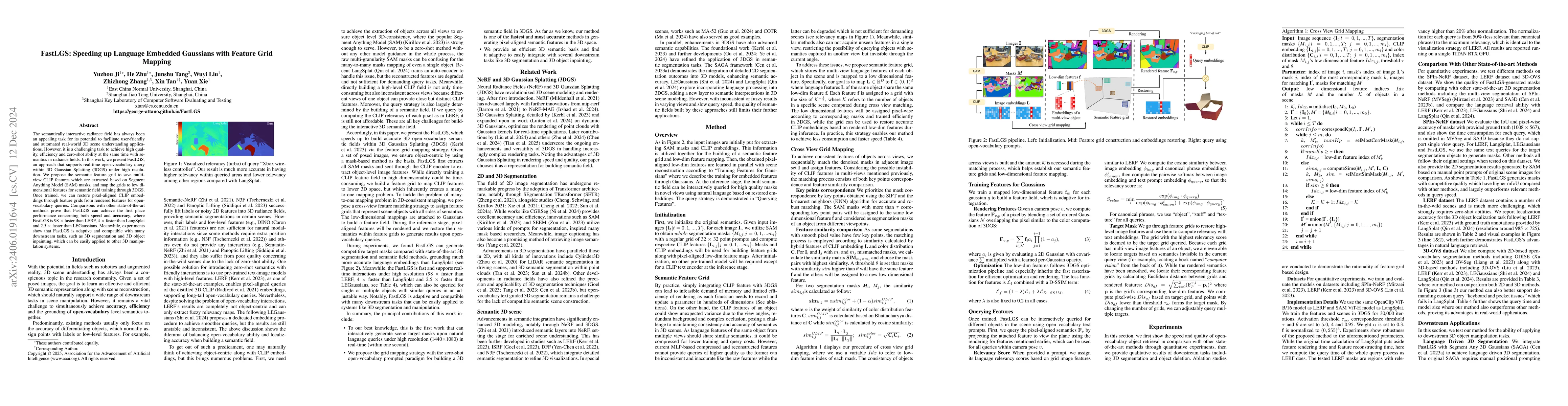 Thumbnail for FastLGS: Speeding up Language Embedded Gaussians with Feature Grid
  Mapping