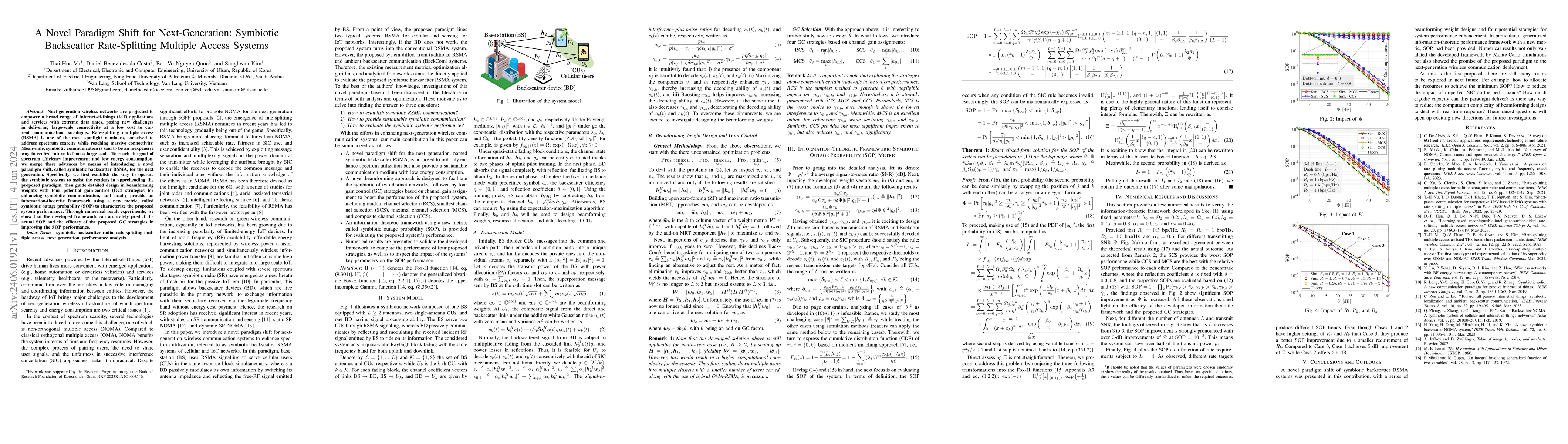 Thumbnail for A Novel Paradigm Shift for Next-Generation: Symbiotic Backscatter
  Rate-Splitting Multiple Access Systems