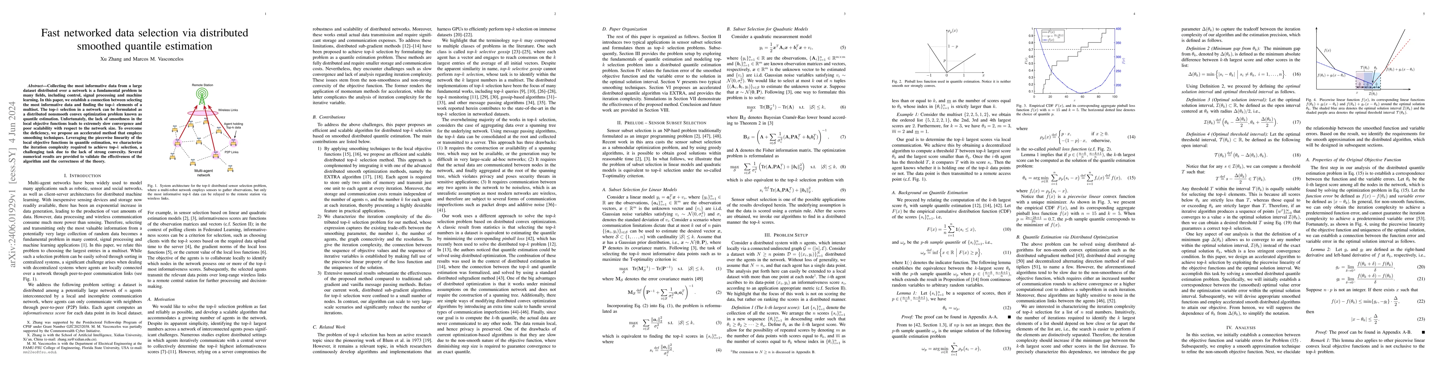 Thumbnail for Fast networked data selection via distributed smoothed quantile
  estimation