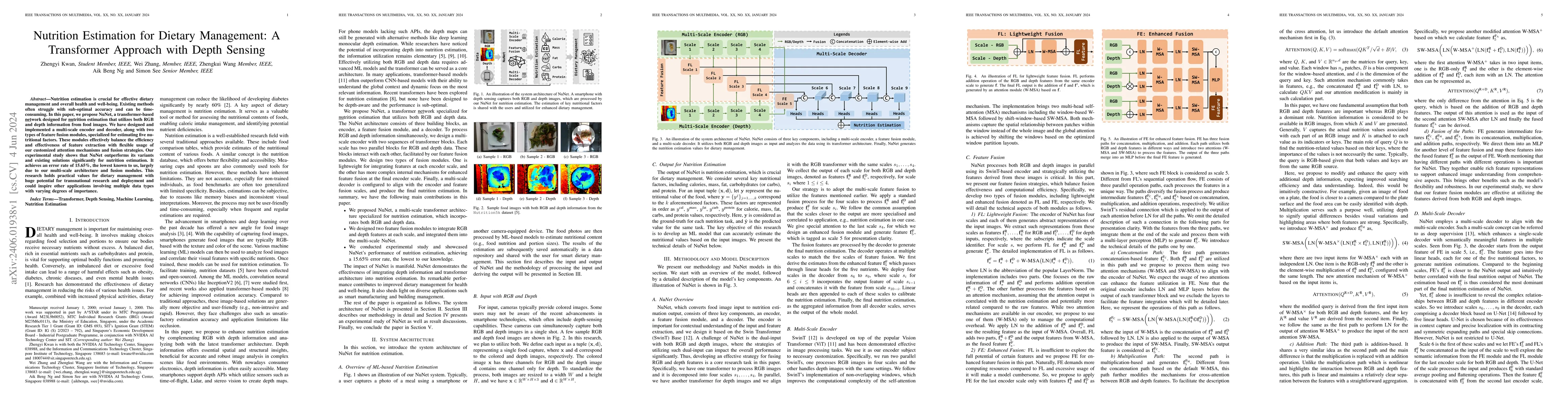 Thumbnail for Nutrition Estimation for Dietary Management: A Transformer Approach with
  Depth Sensing