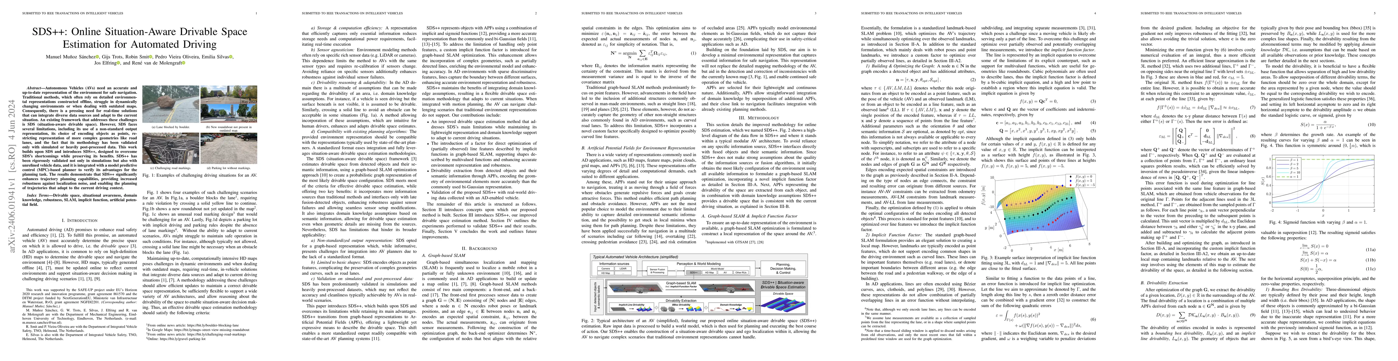 Thumbnail for SDS++: Online Situation-Aware Drivable Space Estimation for Automated
  Driving